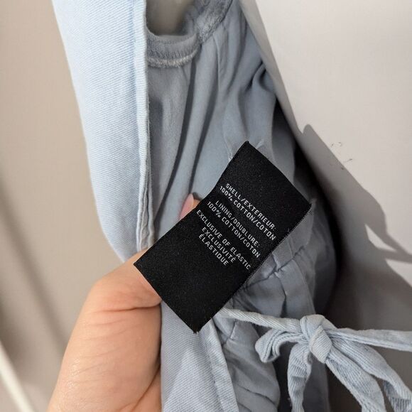 7 for all mankind blue balloon baby doll open back mini dress Large - Picture 8 of 10